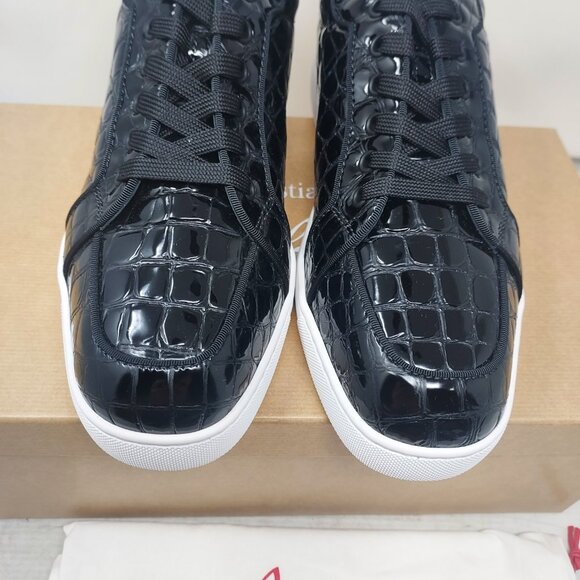 Christian Louboutin Rantulow Orlato Crocodile Black Patent Sneaker - Picture 7 of 10